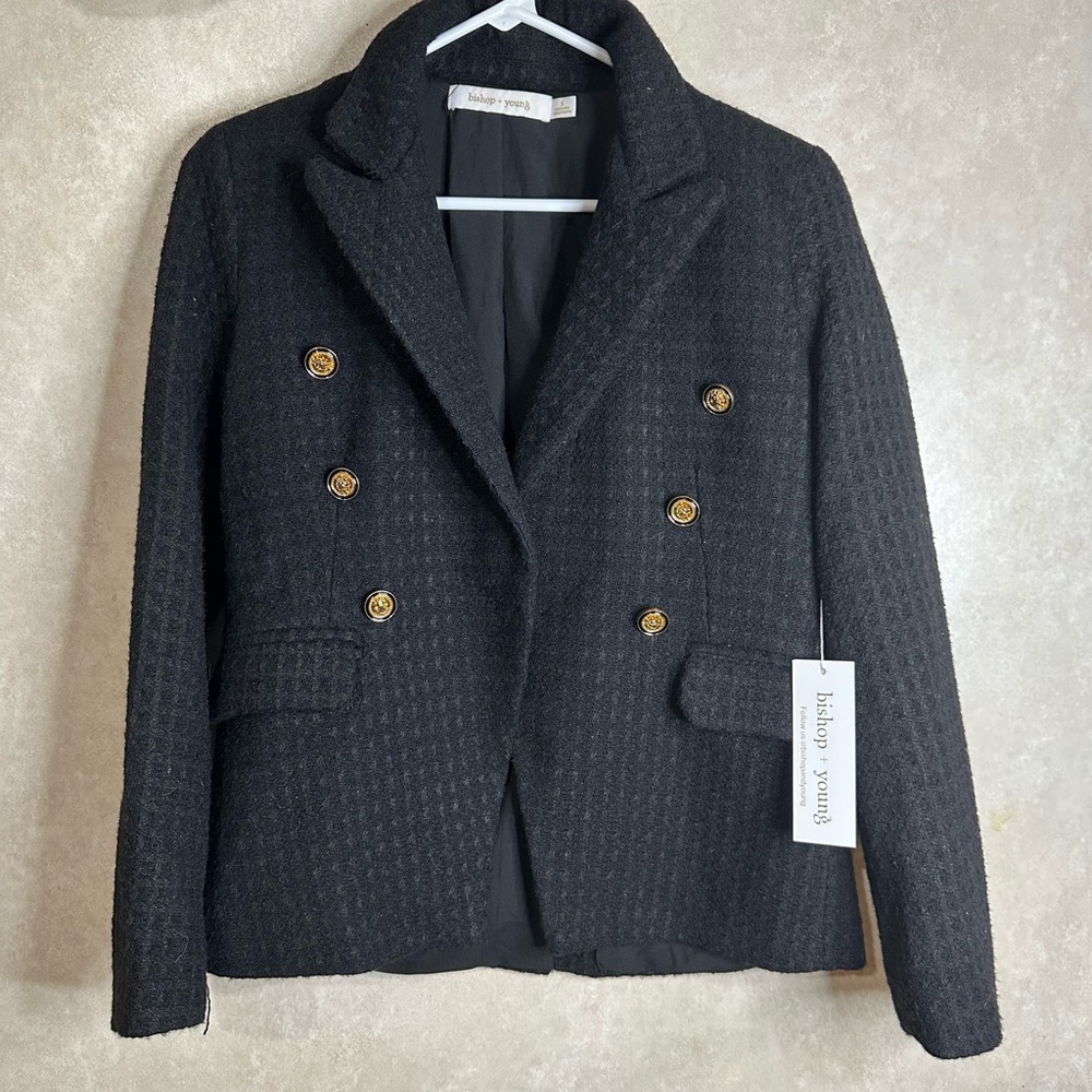 Bishop + Young Textured Black Blazer
